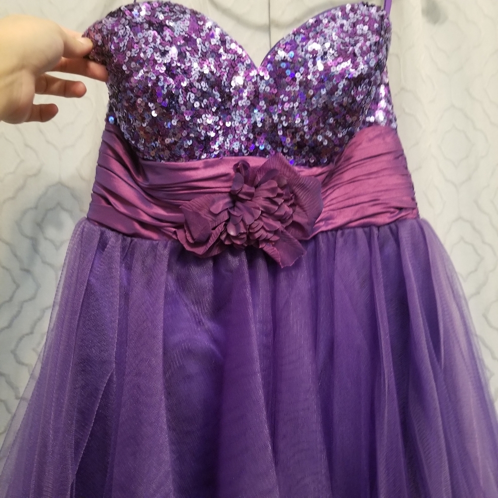 Purple sequined party dress size S